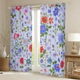 thumbnail image 2 of Homewish Multicolor Flower Blackout Curtains Set of 2 (52x84 Each),Cute Country Floral Window Curtains,Blue Orange Curtains and Drapes For Girl Teens,Super Cozy Room Decor, 2 of 6