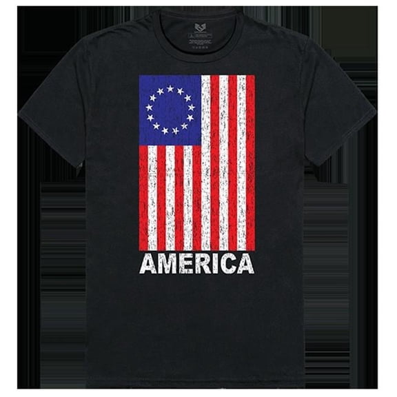 America Relaxed Graphic Tee Shirt, Black - Medium