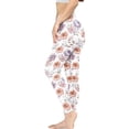thumbnail image 3 of DISNIMO Flower Printed High Waisted Yoga Pants Leggings for Women, Breathable Yoga Pants Tummy Control Workout Leggings for Gym Sports, White, L, 3 of 6