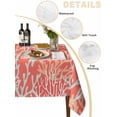 thumbnail image 2 of Orange Red Coral Coastal Table Cloth, Ocean Nautical Seaside Beach Waterproof Tablecloth for Rectangle Tables, Reusable Washable Fabric Table Cover for Restaurant Kitchen Dining Tables 54"x108", 2 of 6