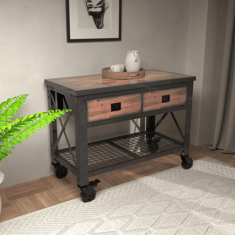 Duramax Mobile 2-Drawer Rolling Workbench, Garage Tool Organizer