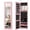 Pink, variant on Costway Wall Door Mounted Mirrored Jewelry Cabinet Storage Organizer White