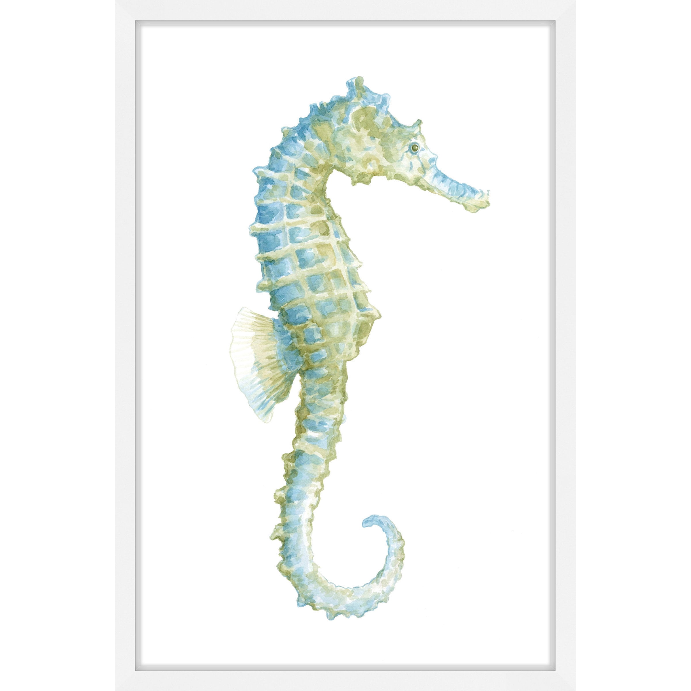 "Watercolor Seahorse I" Framed Painting Print