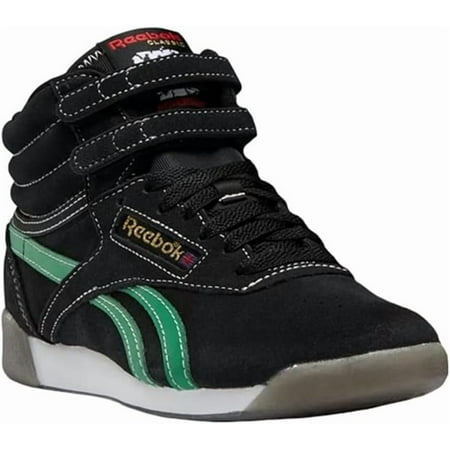 Reebok Women's Freestyle Hi High Top Sneaker, Core Black/Glegrn/Vecr, 10 M