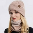 thumbnail image 2 of Conjunto de gorro y bufanda de invierno para mujer, hombre y mujer, gorro de punto suave y cálido, gorro unisex con forro polar, gorro para nieve y esquí., 2 of 5