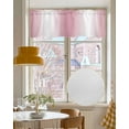 thumbnail image 4 of Pink White Ombre Kitchen Valances for Windows Farmhouse Linen Window Valance Curtain for Living Room Window Treatment Romantic Minimalist Modern Art Valance Rod Pocket Topper Drape, 42 x 12 Inch, 4 of 6
