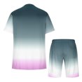 thumbnail image 4 of UVEASISHA Mens Short Sets 2 Piece Casual Outfits Gradient Tracksuit Sweatshirt and Drawstring Shorts Set Navy XL, 4 of 5
