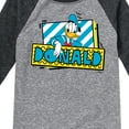 thumbnail image 3 of Disney - Leaning Donald Duck With Nametag  - Toddler & Youth Raglan Graphic T-Shirt, 3 of 5