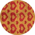 thumbnail image 1 of Ahgly Company Indoor Round Abstract Orange Modern Area Rugs, 7' Round, 1 of 4