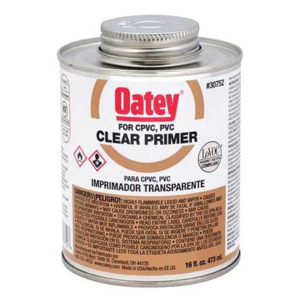 OATEY 30752 PVC Primer,Clear,16 oz.