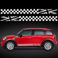 thumbnail image 1 of (White)1 Pair 200cm Racing Checkered Flag Side Strip Sticker Plaid Grid Graphics Strip Waterproof Door Side Sticker Trim, 1 of 5