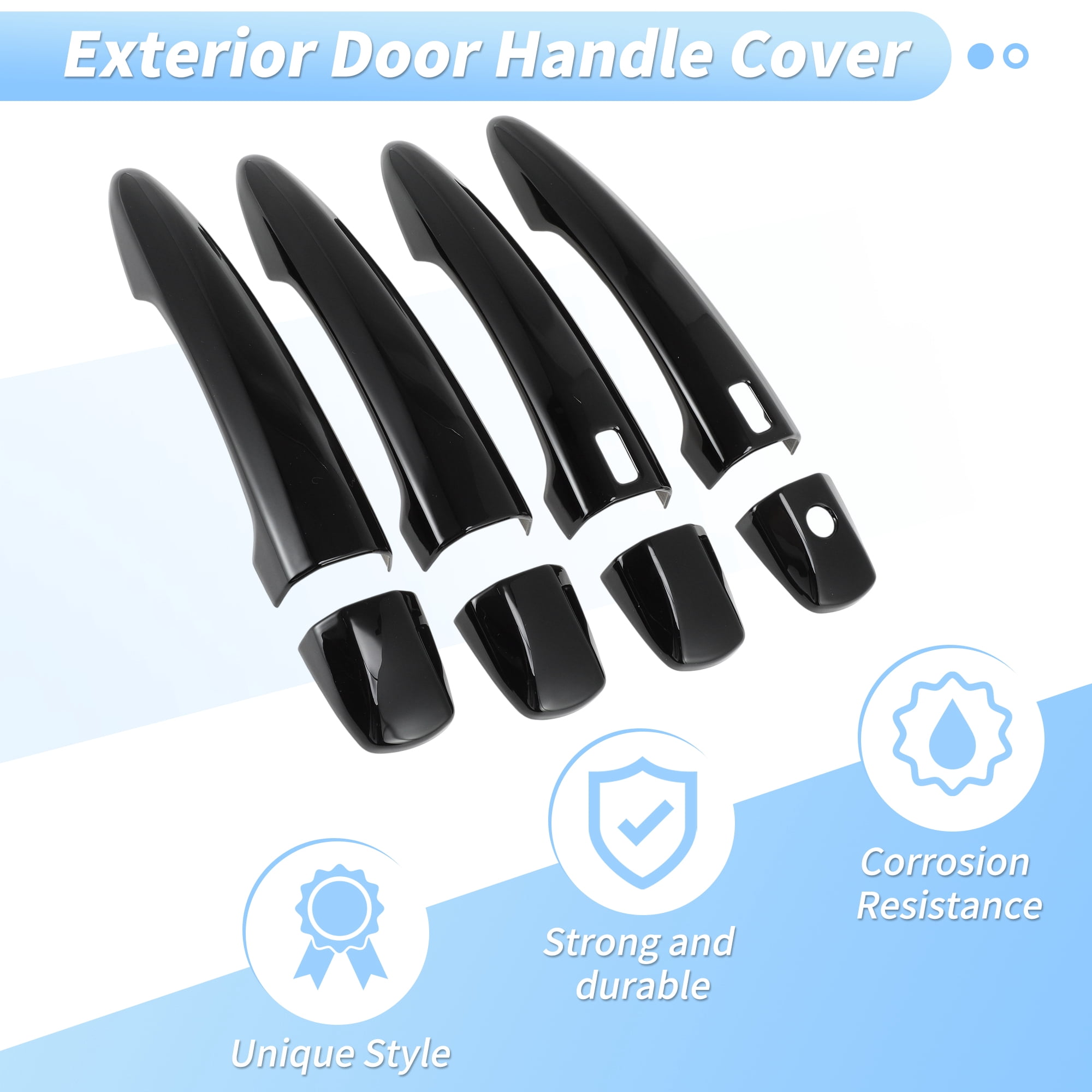 Unique Bargains Premium ABS Door Handle Cover Black for Nissan Altima 2019-24 for Nissan Sentra 2020-2024 for Nissan Qashqai 2023-2025