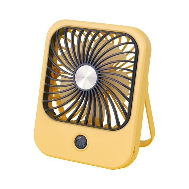 Yellow Foldable Desktop Fan Usb Charging Portable Design Student Use