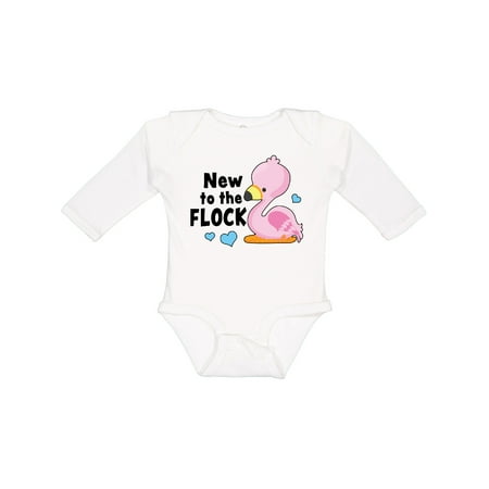 

Inktastic New to the Flock Cute Baby Flamingo Boys or Girls Long Sleeve Baby Bodysuit