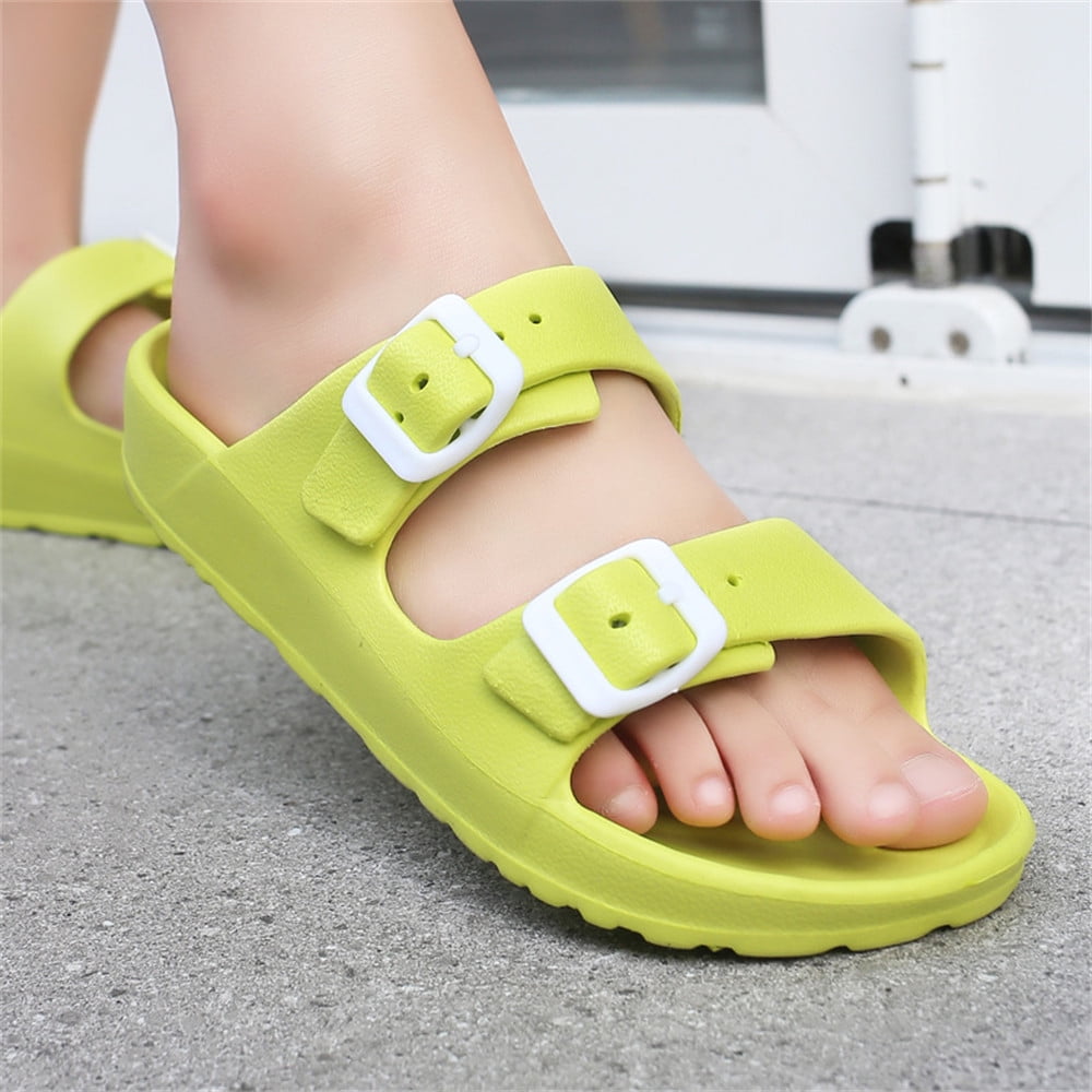 Double buckle flat sandals outlet