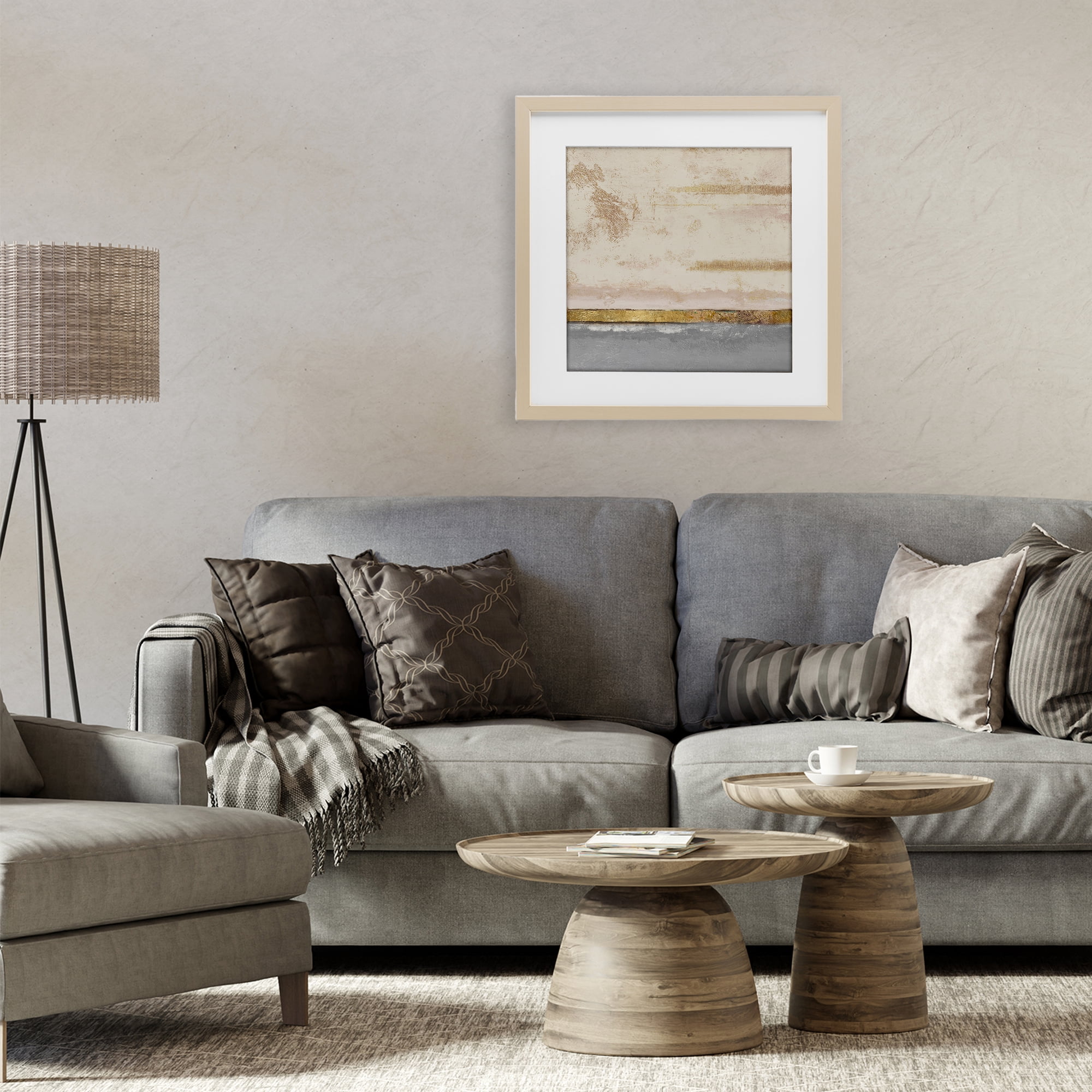 Stupell Industries Soft Sea Abstract Birch Framed Print Under Glass, design by Patricia Pinto