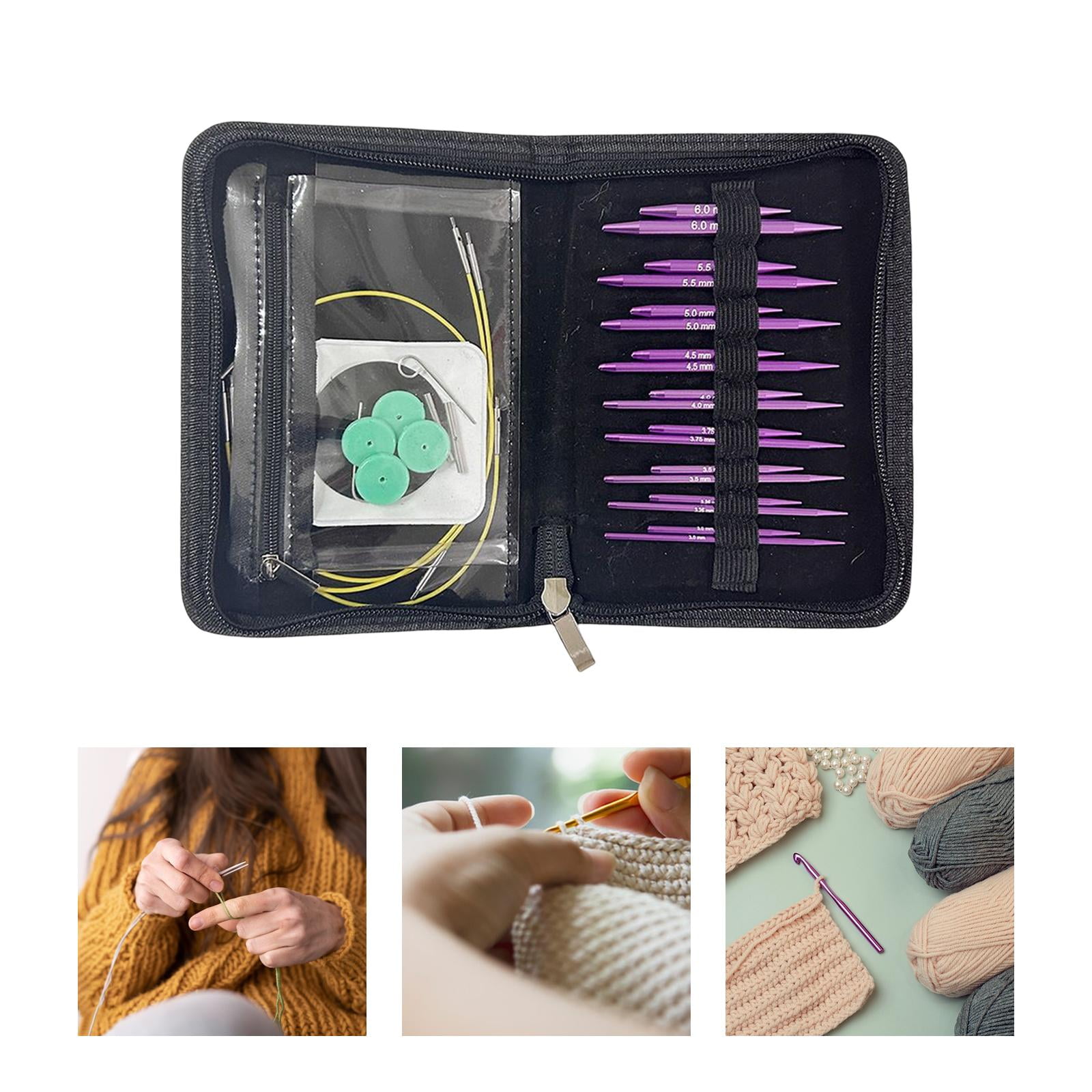 Wxqbjtam Professional Circular Knitting Needles Set Durable Simple to Use Interchangeable