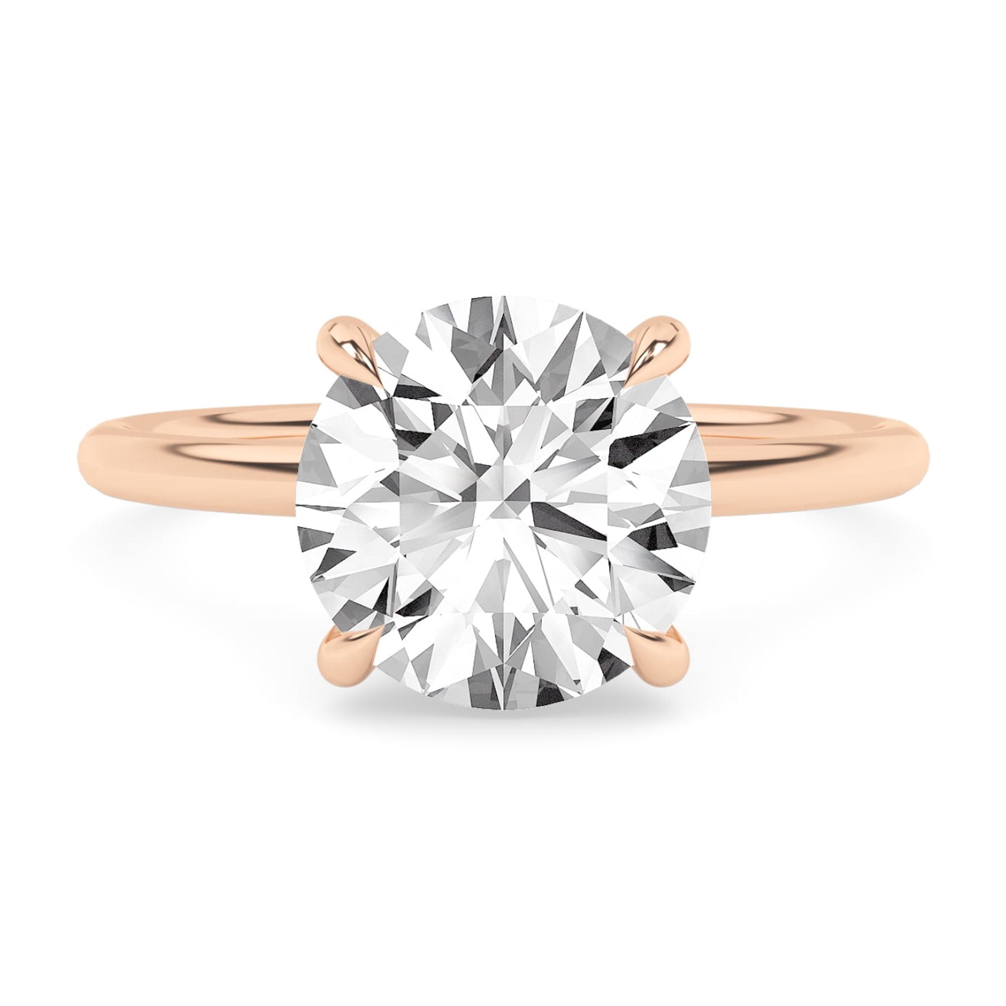 AFFY 4-Prong Solitaire Engagement Rings For Women, 2.00 Carat (ctw) Round Lab Created Moissanite Promise Ring For Her In 925 Rose Gold | VVS1 Quality 2ctw Ring Size-10