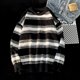 thumbnail image 1 of Suéteres de otoño para mujer, estilo retro americano de uso diario, moda para colegialas, sencillos, con contraste de colores, cálidos, suaves y acogedores., 1 of 6