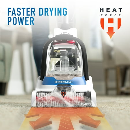 Hoover - PowerDash Corded Upright Deep Cleaner - White/Blue