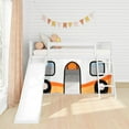 thumbnail image 2 of Low Bunk With Easy Slide & Orange Camper Van Curtain, White, 2 of 10