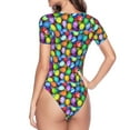 thumbnail image 4 of Gaeub Colorful Easter Eggs1 Women'S Short Sleeve One Piece Swimsuit Sexy High-Waisted Bodysuit For Swimming, Beach, Sports - Xx-Large, 4 of 9