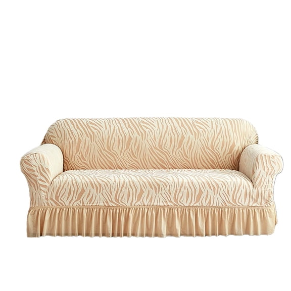 BH-JJSMGS 1 Piece Polyester Couch Cover Universal High Stretch Durable Sofa Cover Machine Washable Furniture Protector with Skirt for Living Room