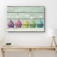 thumbnail image 3 of wall26 Canvas Print Wall Art Rainbow Cupcakes with Candles Food Dessert Wood Panels Photography Chic Scenic Colorful Multicolor Cool Zen for Living Room, Bedroom, Office - 12"x18", 3 of 5