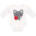 thumbnail image 3 of Inktastic Heart Cat Boys or Girls Long Sleeve Baby Bodysuit, 3 of 5