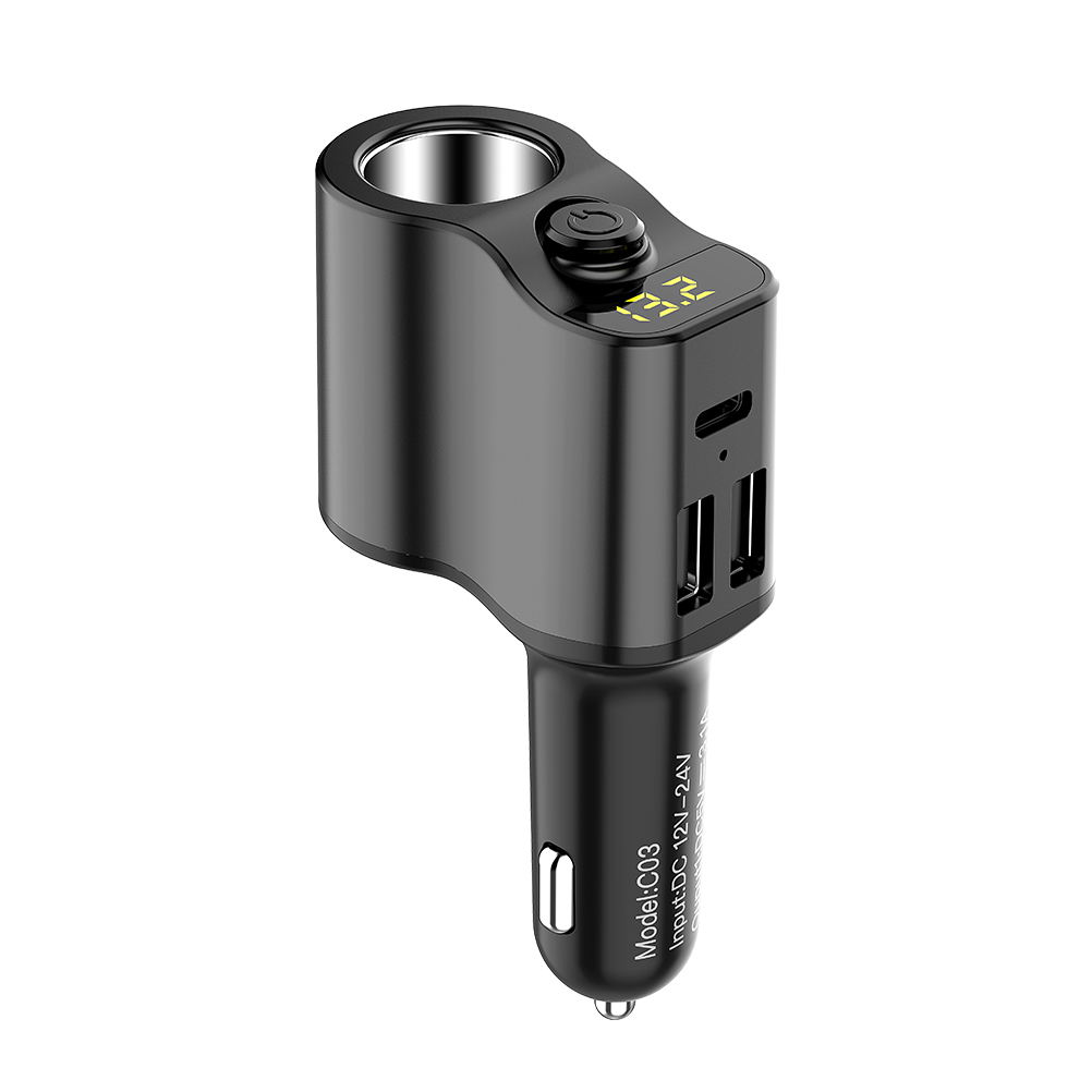 Etereauty 3Port USB Car Charger Cigarette Lighter Charger Voltage