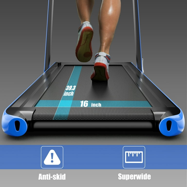 SuperFit 2.25HP 2 in 1 Dual Display Folding Treadmill Jogging Machine W/APP  Control Silver