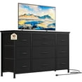 thumbnail image 2 of NEILA 10-Drawer Black Wide Storage Dresser - Stylish 55-Inch TV Stand with Integrated Power Outlet and Durable Metal Frame for Bedroom and Living Room, 2 of 8