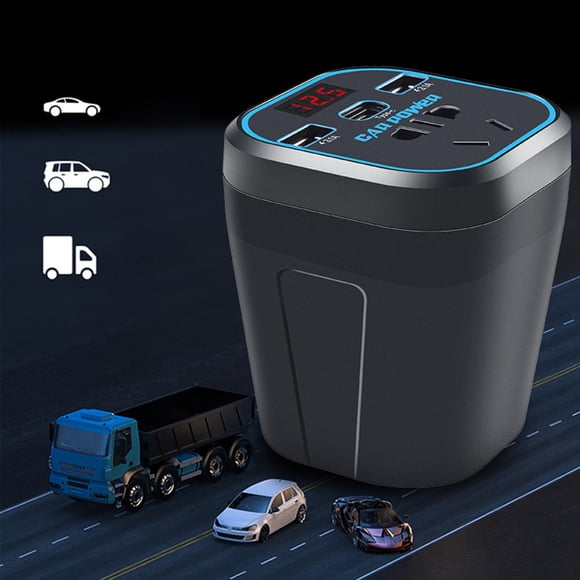 Car Power Inverter, 12V/24V To 220V Converter, Type-C Multi-function Charger, 150W Peak Power, 200W Max Load, QC 3.0 Fast Charging, LED Display, For Gasoline Diesel Vehicles