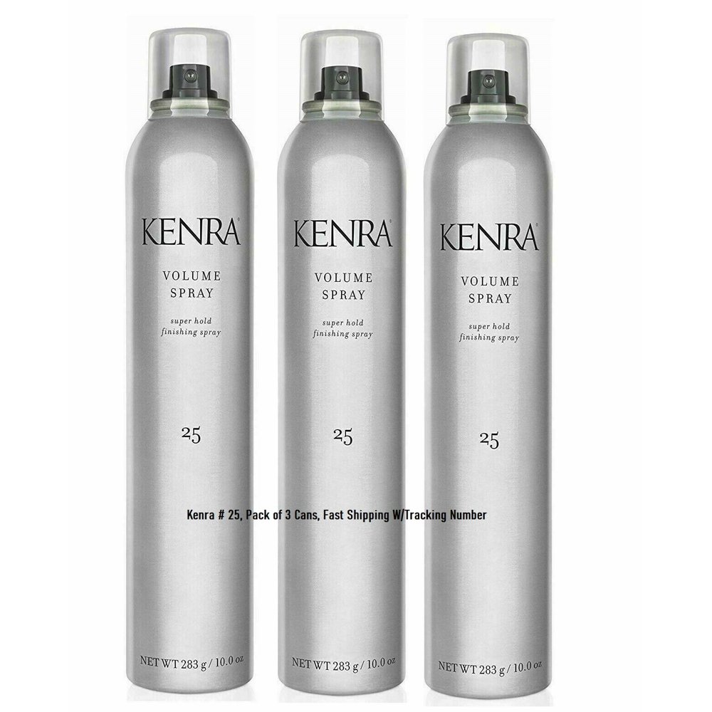 KENRA 25 VOLUME SPRAY 10 Oz. Pack of 3 Cans, SUPER HOLD FINISHING