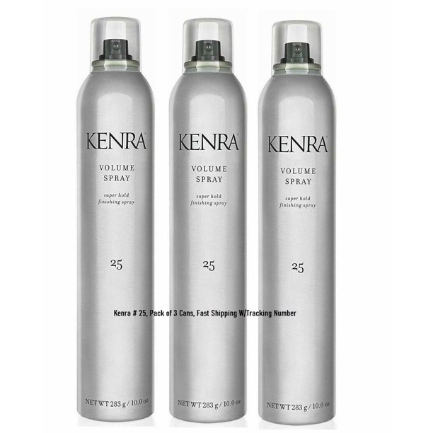 KENRA 25 VOLUME SPRAY 10 Oz. Pack of 3 Cans, SUPER HOLD FINISHING