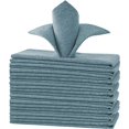 thumbnail image 1 of Manteles de lino con textura, redondos, de 60 pulgadas, impermeables, de primera calidad, de lino sólido, a prueba de derrames, con apariencia de lino, para mesa de fiesta, con tela extrasuave y gruesa, sin arrugas, color azul salvia, 12 servilletas de 18.0 x 18.0 in, 1 of 5