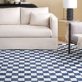 thumbnail image 2 of SAFAVIEH Martha Stewart Chelsea Algernon Checkered Area Rug, Blue/Ivory, 6' x 6' Square, 2 of 10