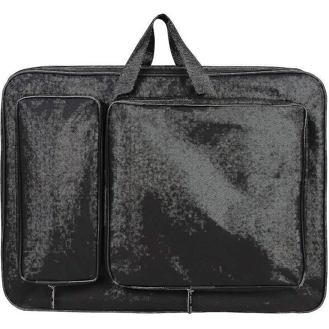 Estuche para portafolios de arte A3, bolsa para tablero de dibujo portátil, estuche de transporte para arte, mochila artística impermeable de 19x14 pulgadas (negro)