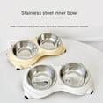 thumbnail image 5 of Stainless Steel Pet Bowl, Tilted Anti-Slip Feeding Station for Cats & Dogs, Easy to Clean & Helps Prevent Dark Chin (White, 600ml), 5 of 5