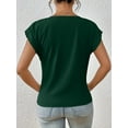 thumbnail image 5 of Cuteduck Womens Tops V-Neck Twist Front Rolled-Up Sleeves Casual Shirts S-XXL, 5 of 5