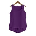 thumbnail image 5 of BXINGOHAI Two Piece Sets for Women Summer Crew Neck Lounge Short Sets Cap Sleeve Drawstring Sweatsuit with Pocket Purple M, 5 of 5