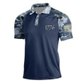 thumbnail image 3 of Havenx Men's 250 Anniversary Usa Shirt American Flag Print Camo Shirts Short Sleeve Button Golf Shirt Lapel 4th Of July Independence Day Patriotic Fashion Tops,Blue 4XL, 3 of 4
