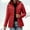 Red, variant on FDGIU Winter Women's Long Lightweight Puffer Jacket, Hooded Warm Insulated Long Sleeve Coat for Everyday