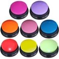 thumbnail image 1 of 8-color recording button, dog button for communication pets training buzzer, 30 seconds recording and playback, nice gift for home learning office - 8-color package, 1 of 5