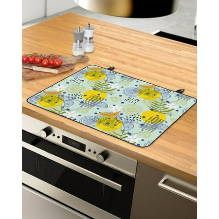 

Summer Lemon Stove Top Covers for Electric Stove Heat Insulation Fireproof Glass Cooktop Cover Counter Top Glass Stove Cover for Prevent Scratches 29 x21 Yellow Fruits Spring Botanical Teal