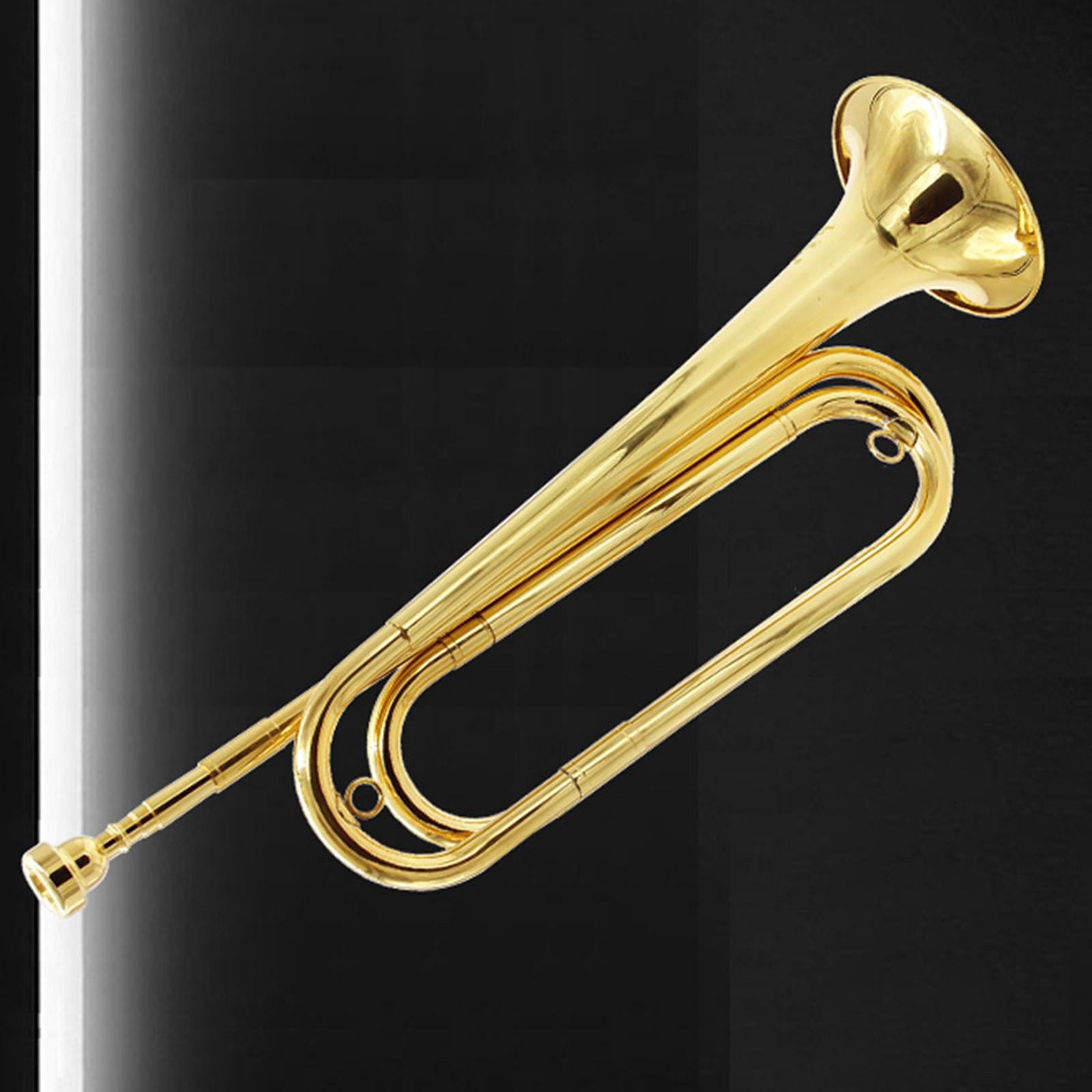 LeeQinersw Brass Blowing Bugle Trumpet 7C Mouthpiece Vintage Musical Instrument Scout Bugle