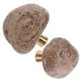 thumbnail image 6 of LOLIPPYY 2-Pack Cabinet Handles with Natural Stone Drawer Knobs and Brass Base - Unique Irregular Rock Pulls for Rustic Furniture Decoration, 6 of 7