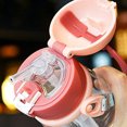thumbnail image 4 of Taza de agua de gran capacidad para niños, vaso de plástico con forma de asta para guardería, con pajita, diseño de conejo, para verano, 4 of 6