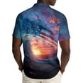 thumbnail image 6 of Hogleaql Men's 250 Anniversary Usa Shirts 4th Of July American Flag Print Short Sleeve Patriotic Shirt Collared Button Fashion Beach Workout Outfits Dark Blue XL, 6 of 6