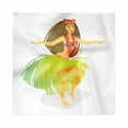 thumbnail image 1 of Hula Girl Decorative Satin Napkins Set of 4, Aloha Polynesian Dancer Woman in Grass Skirt Traditional Dress Island Beach, Square Fabric Party & Dinner Napkin, 18", Multicolor, by Ambesonne, 1 of 2